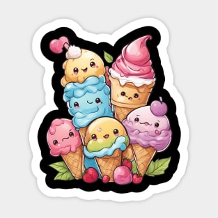 Kawaii Ice Cream Sticker